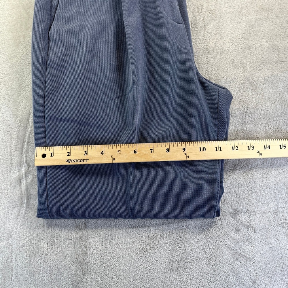 Calvin Klein Dress Pants 10 Blue Twill Cuffed Trousers Minimalist Corporate - Picture 13 of 14